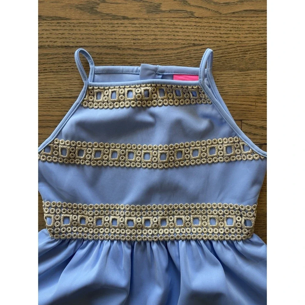 Lilly Pulitzer NWT Elize Fit &‎ Flare Dress Blue Peri Size XL 12/14